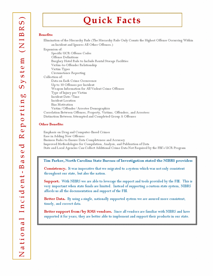 Statewide NIBRS RMS Technical Document