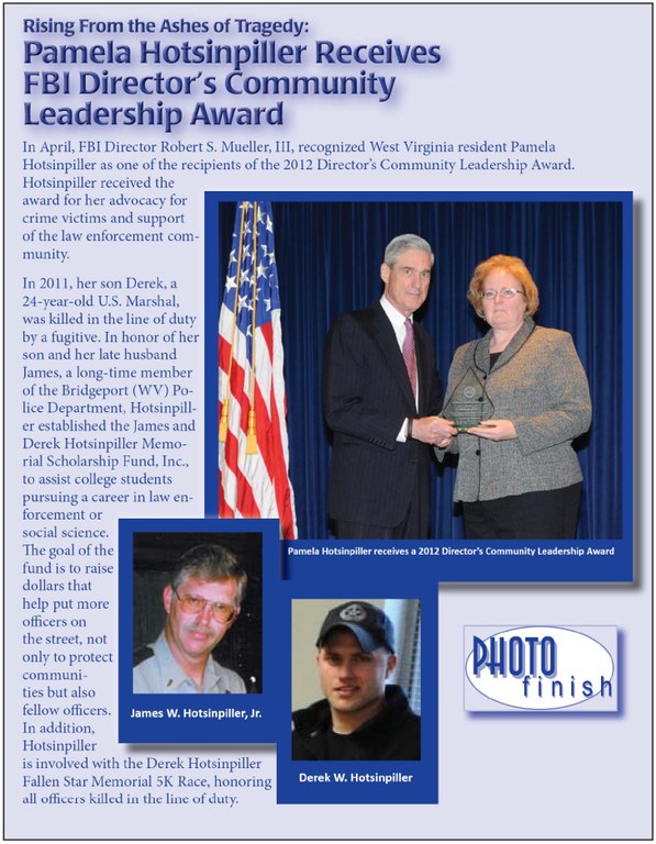 Pamela Hotsinpiller was the CJIS Division's 2012 recipient of the Director's Community Leadership Award.